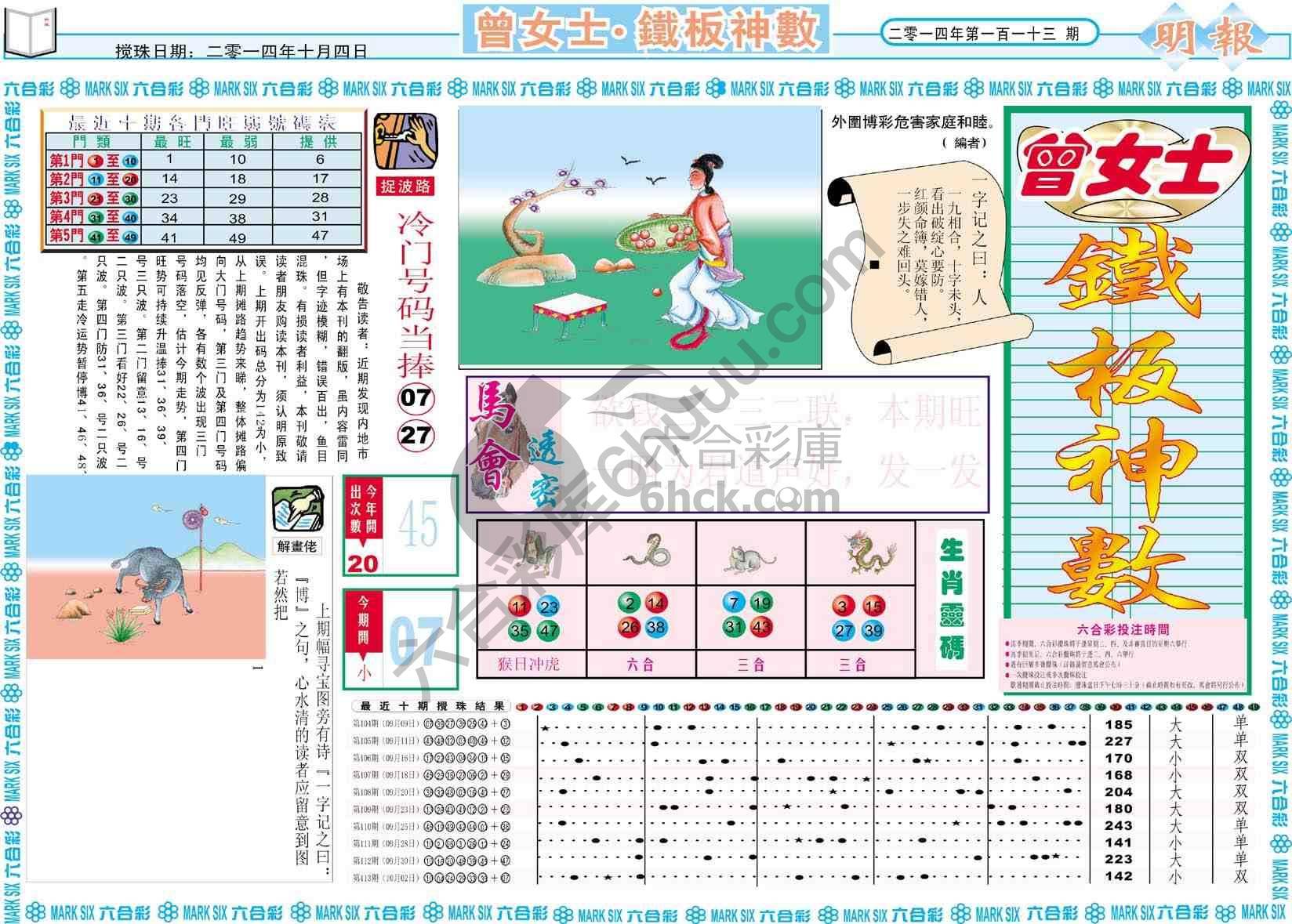 曾女士铁板神数