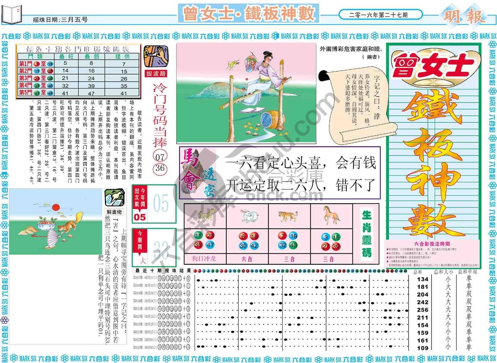曾女士铁板神数