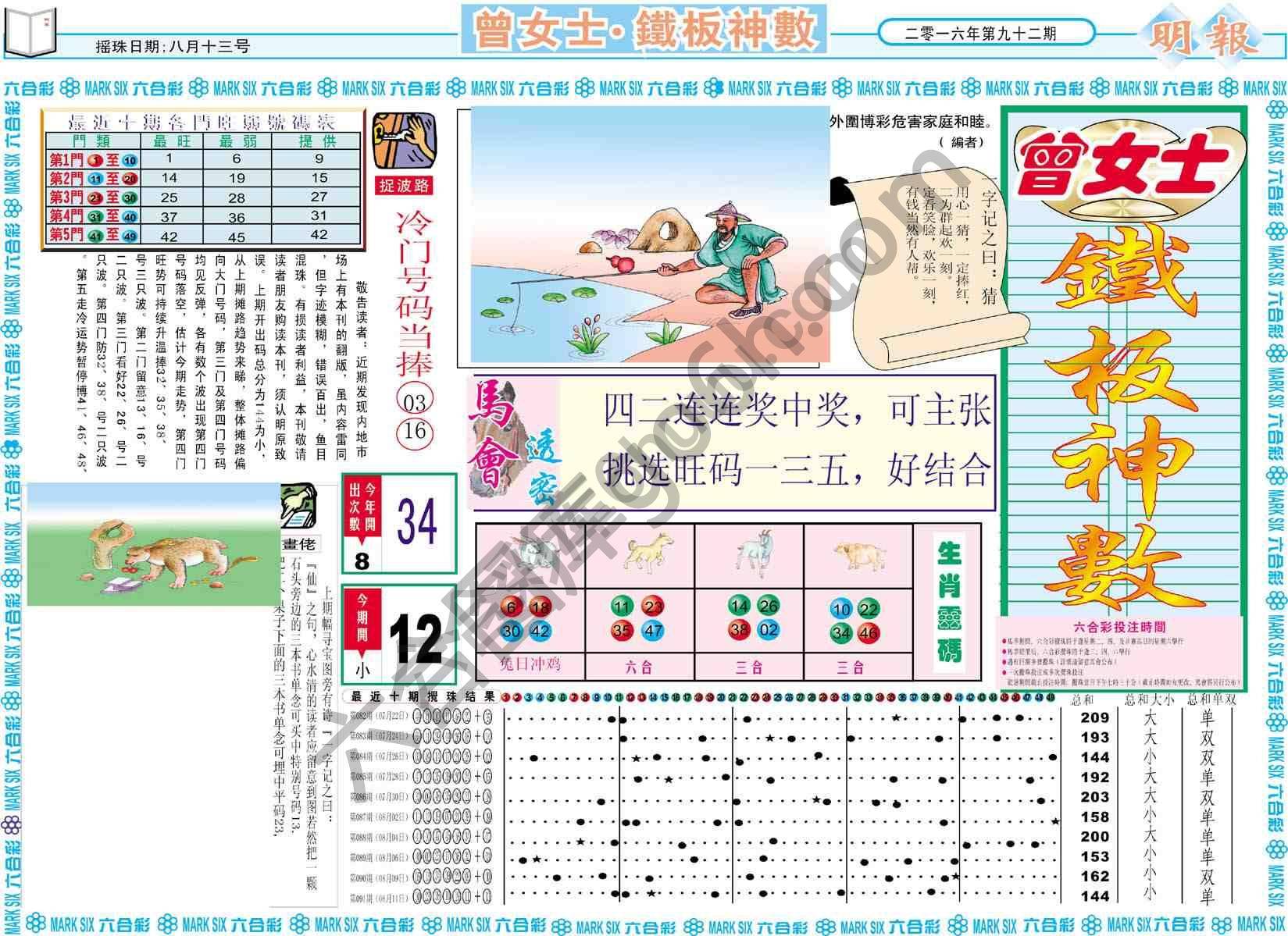 曾女士铁板神数