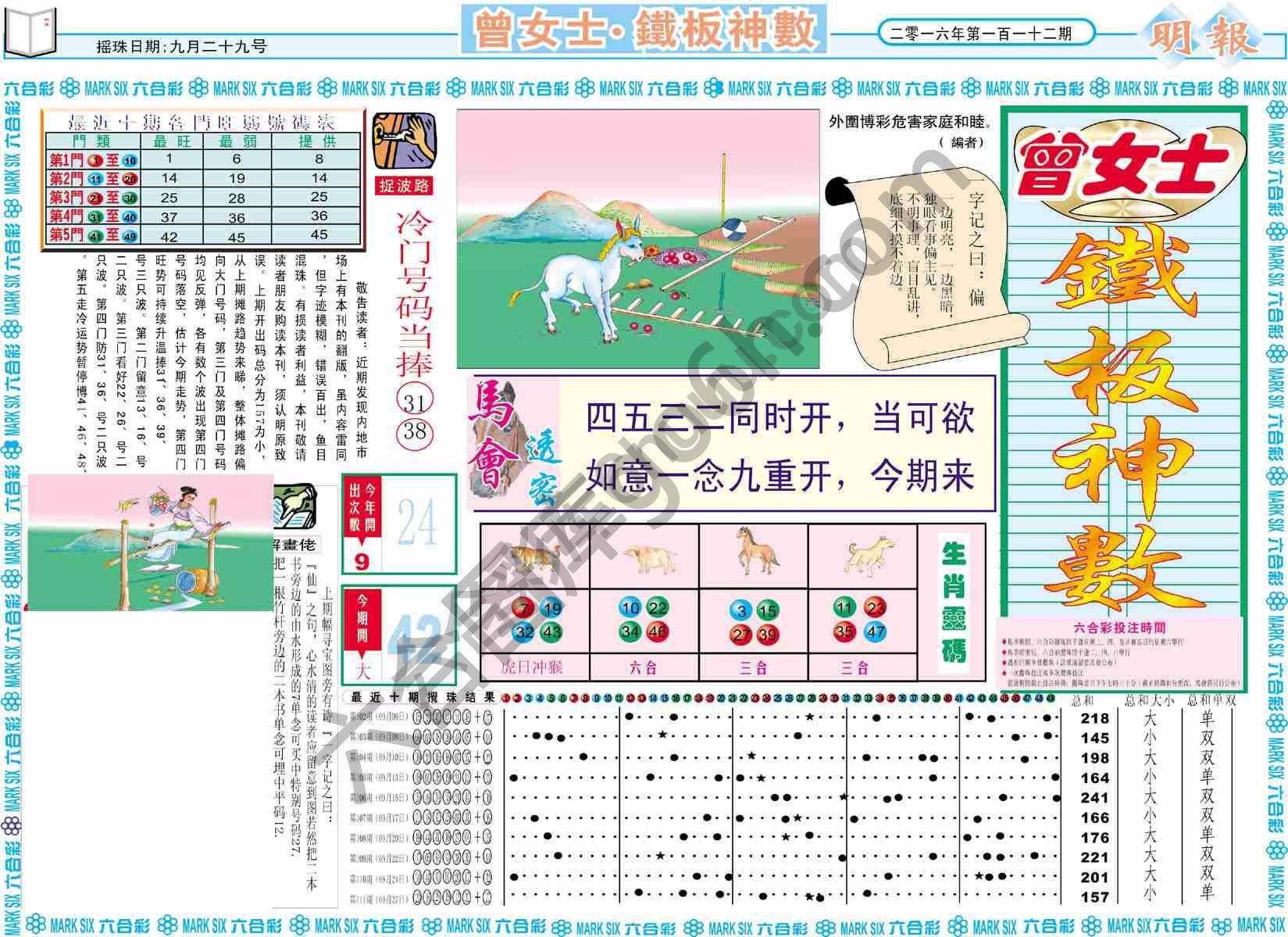 曾女士铁板神数