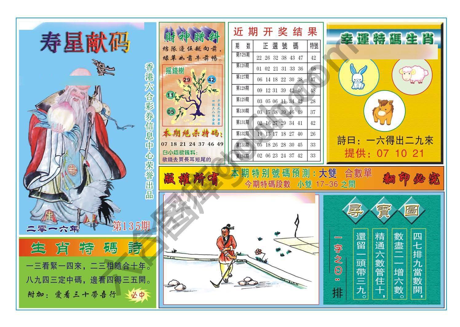 寿星献码