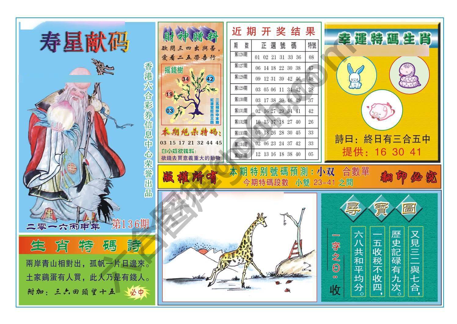 寿星献码