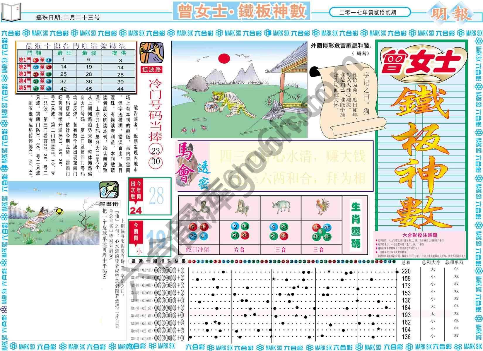 曾女士铁板神数