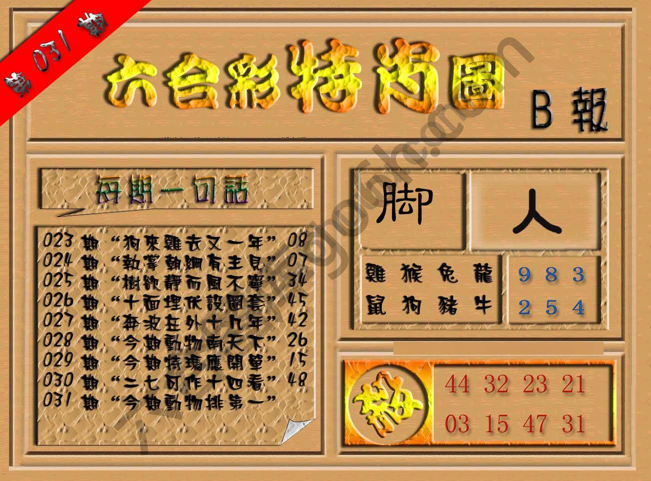 六合彩特肖图