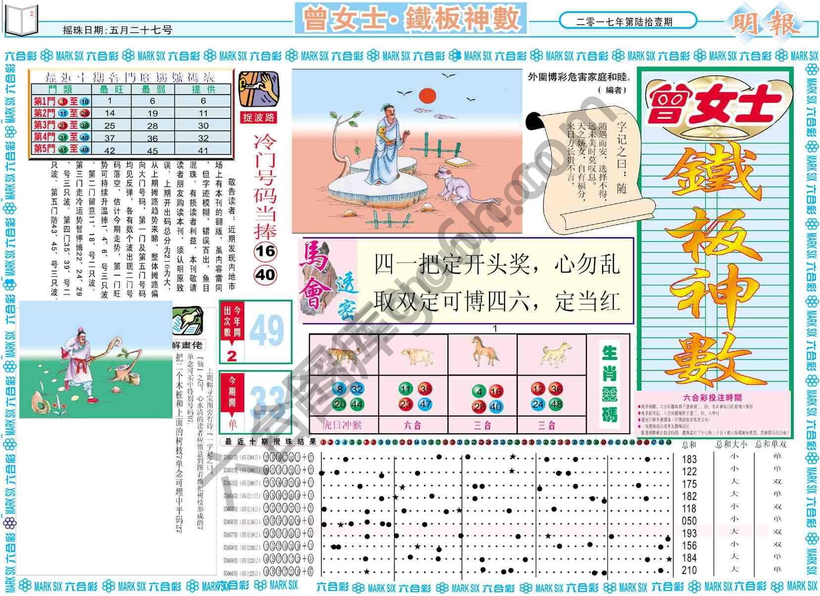 曾女士铁板神数