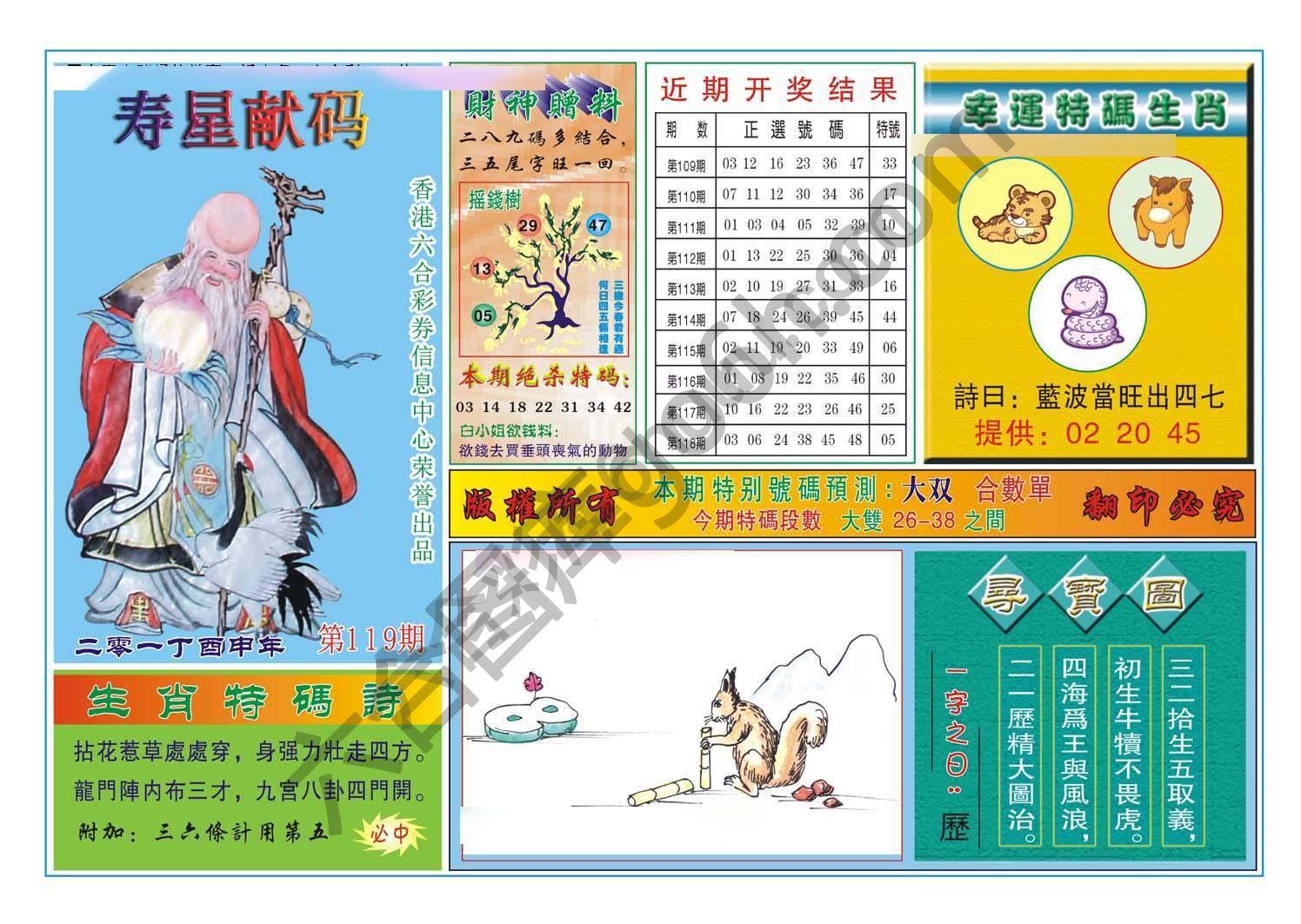 寿星献码