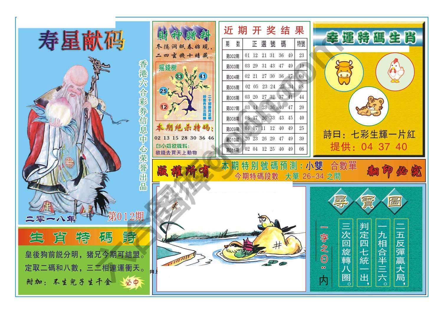 寿星献码