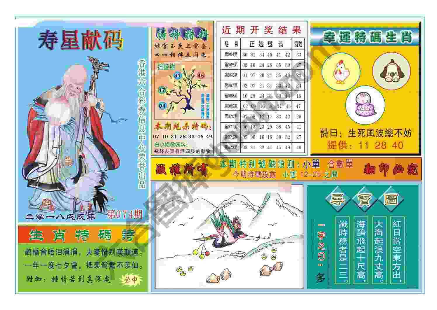 寿星献码