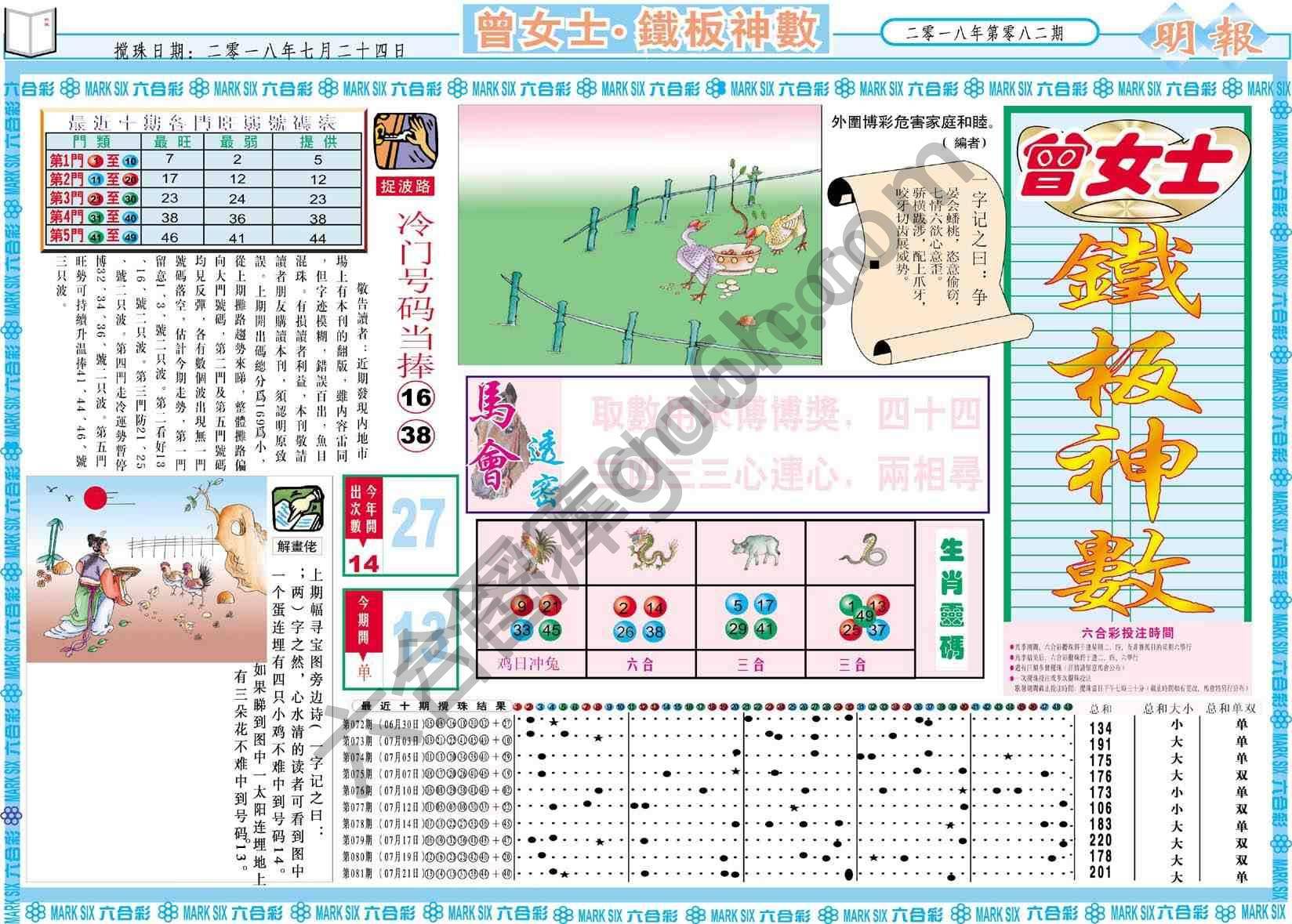 曾女士铁板神数