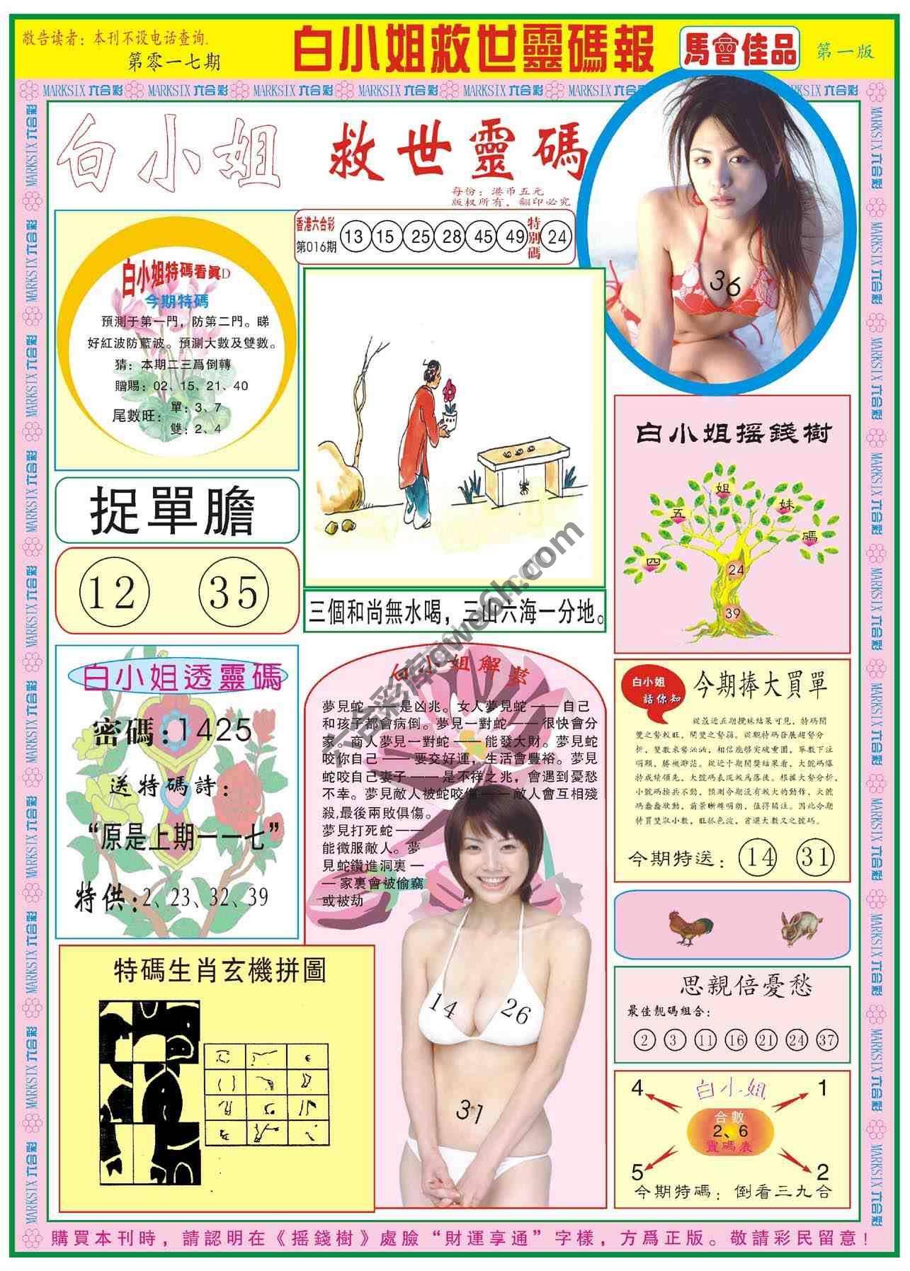 白小姐救世灵码报