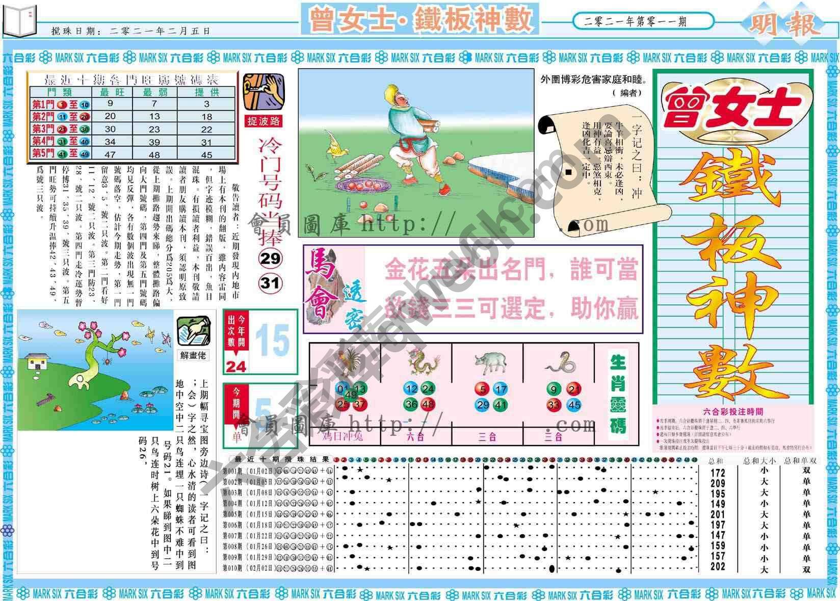 曾女士铁板神数