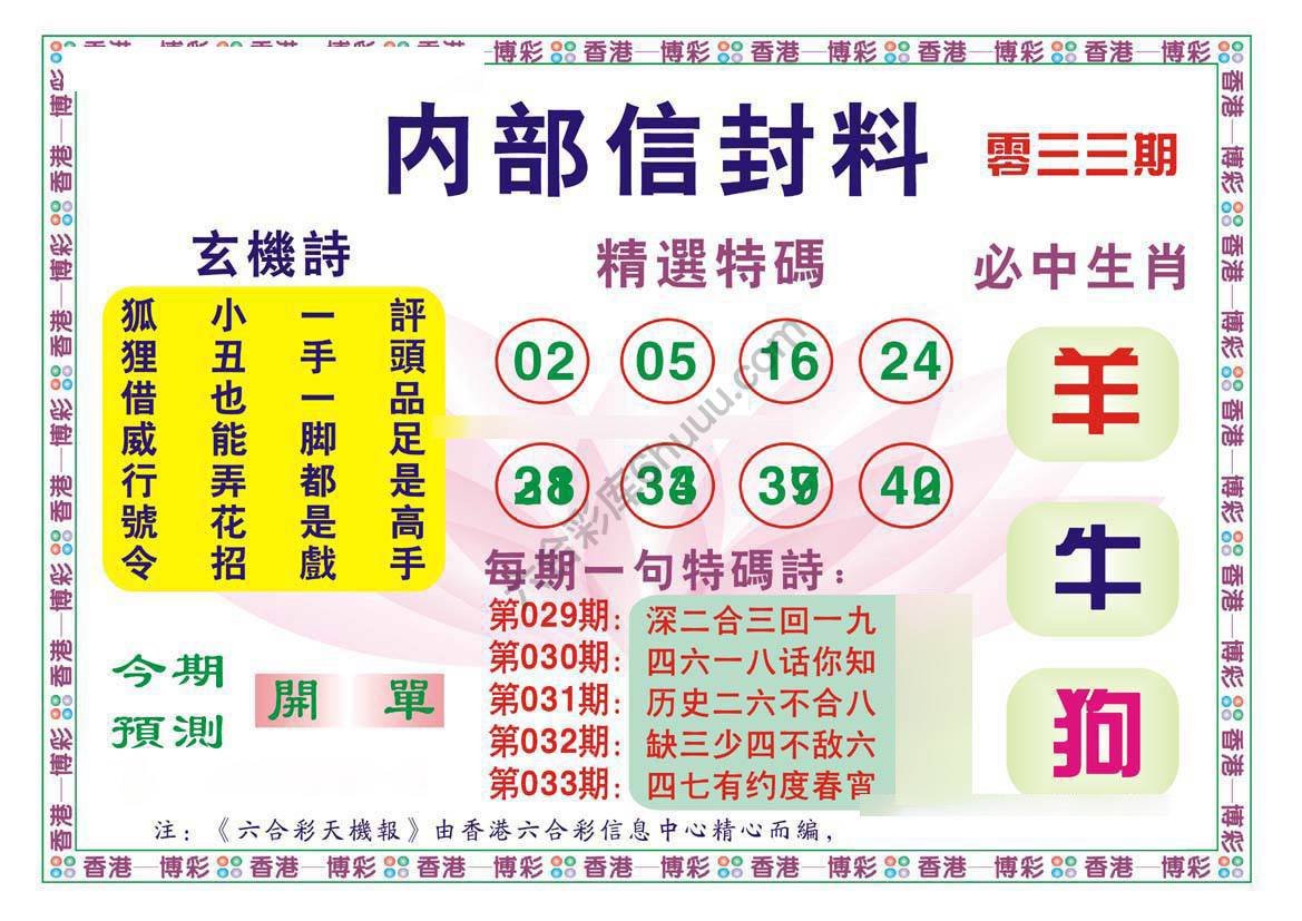 内部信封料