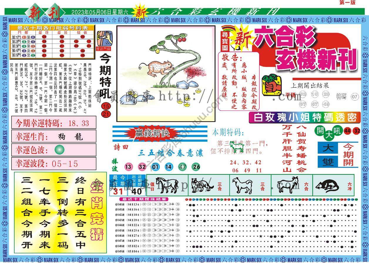 新六合彩特码新刊