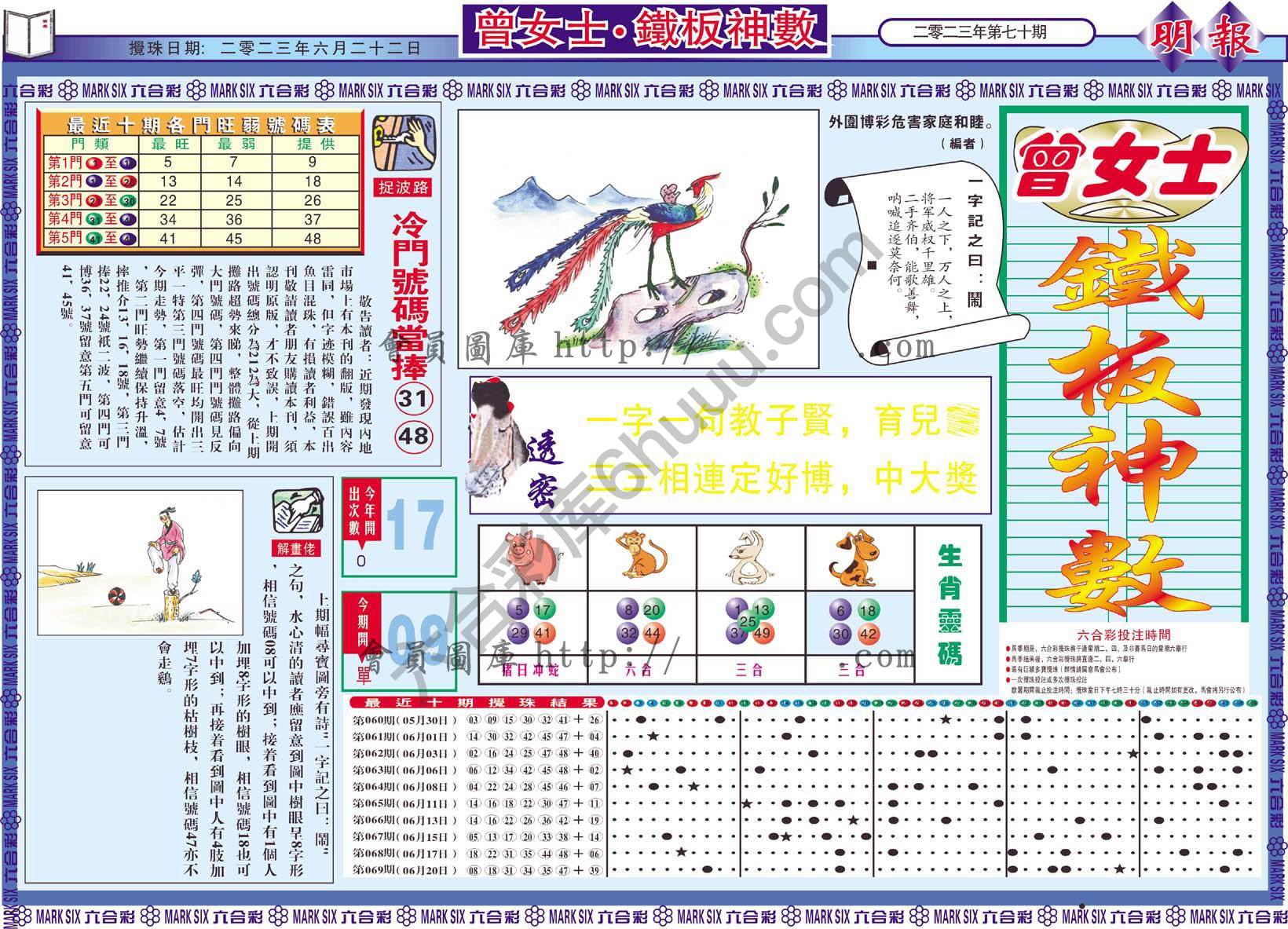 曾女士铁板神数