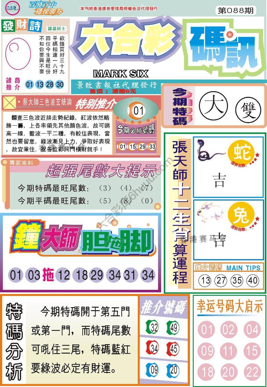 六合彩码讯