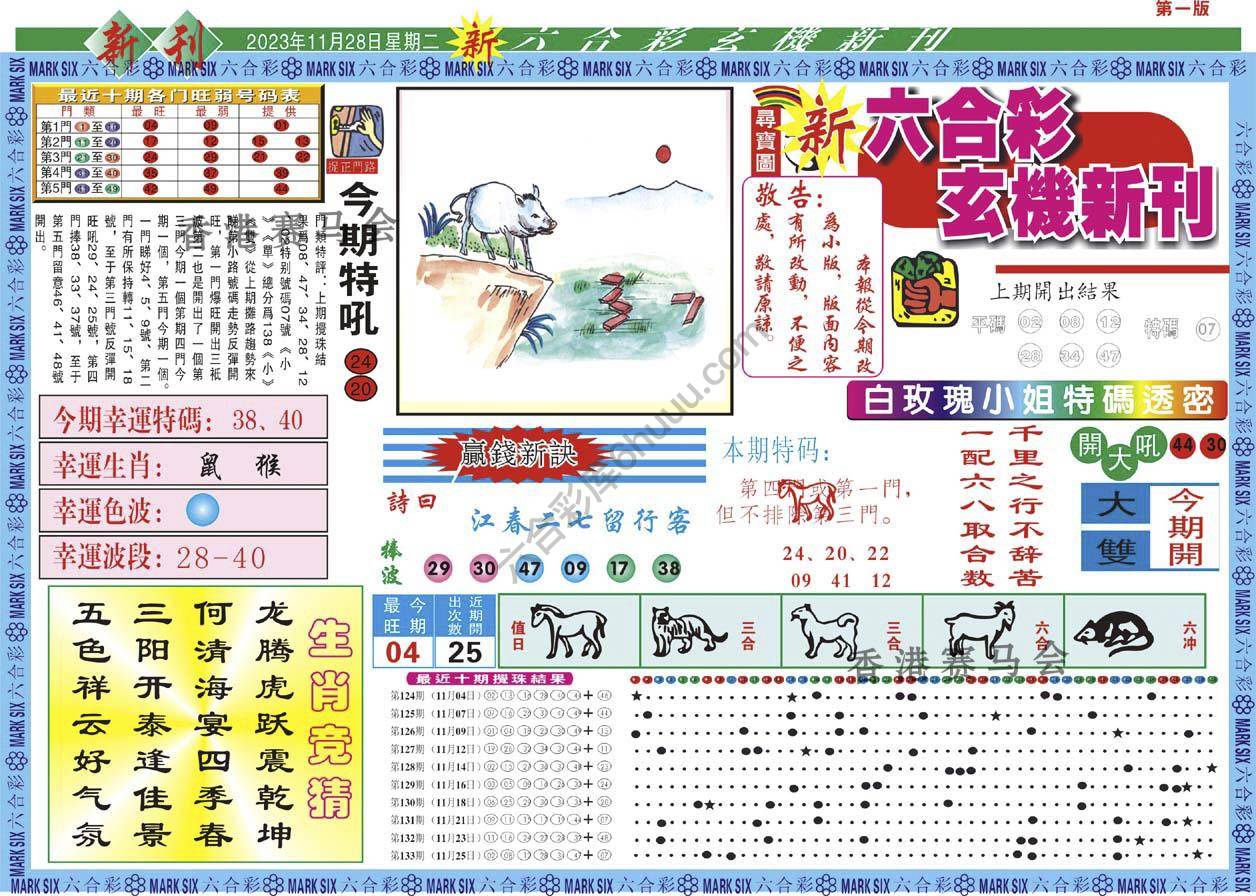新六合彩特码新刊