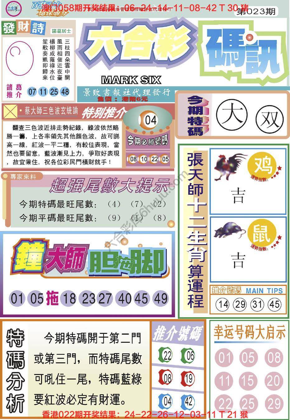 六合彩码讯