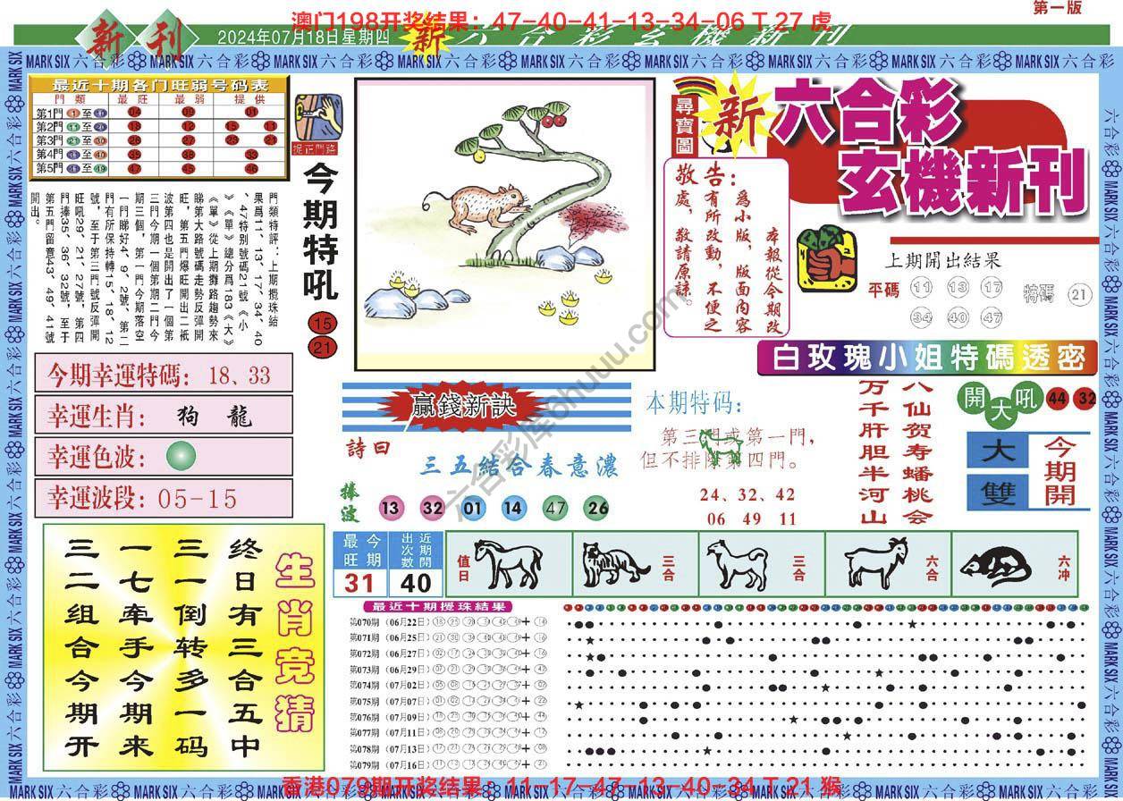 新六合彩特码新刊