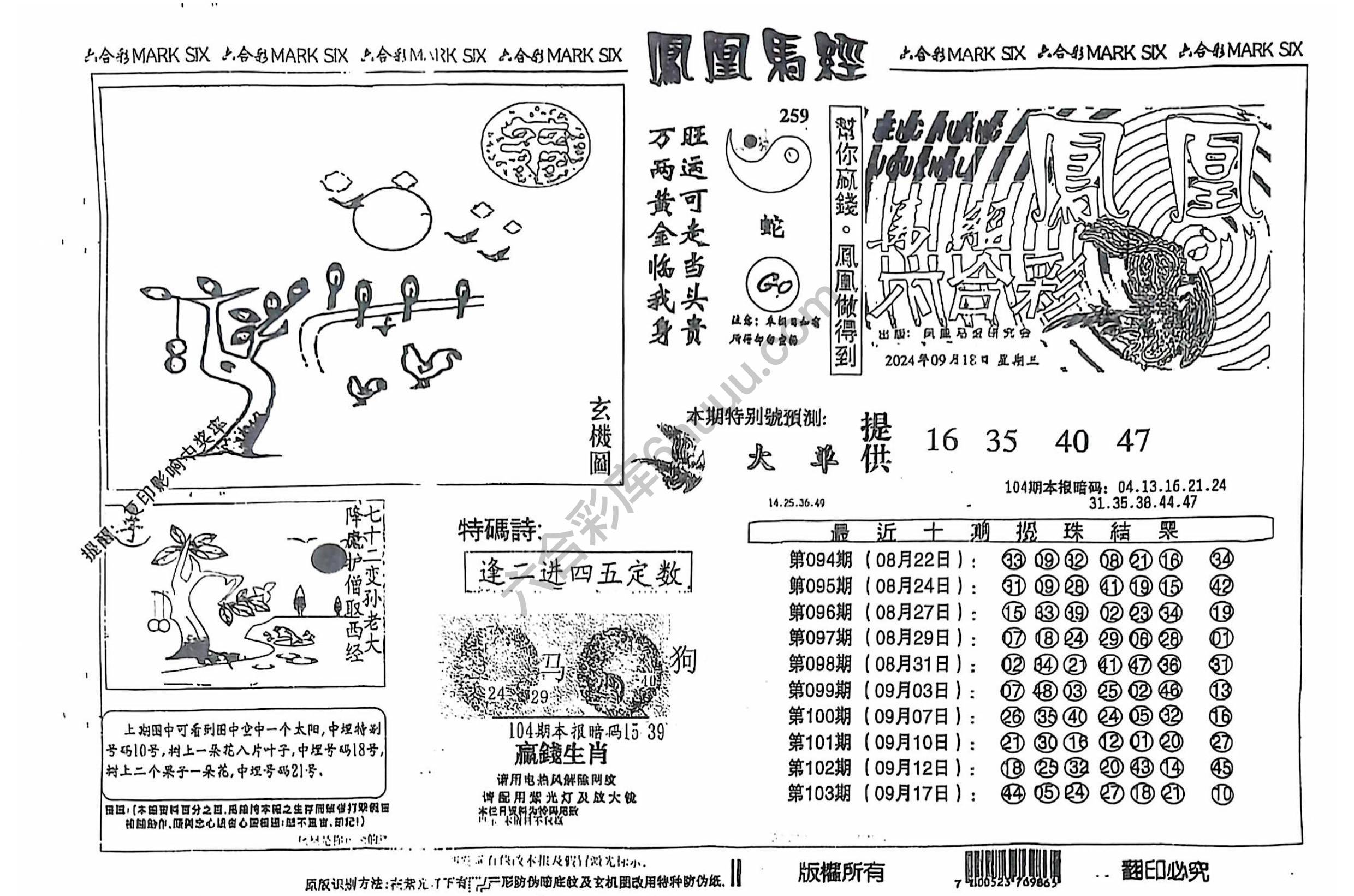 凤凰马经