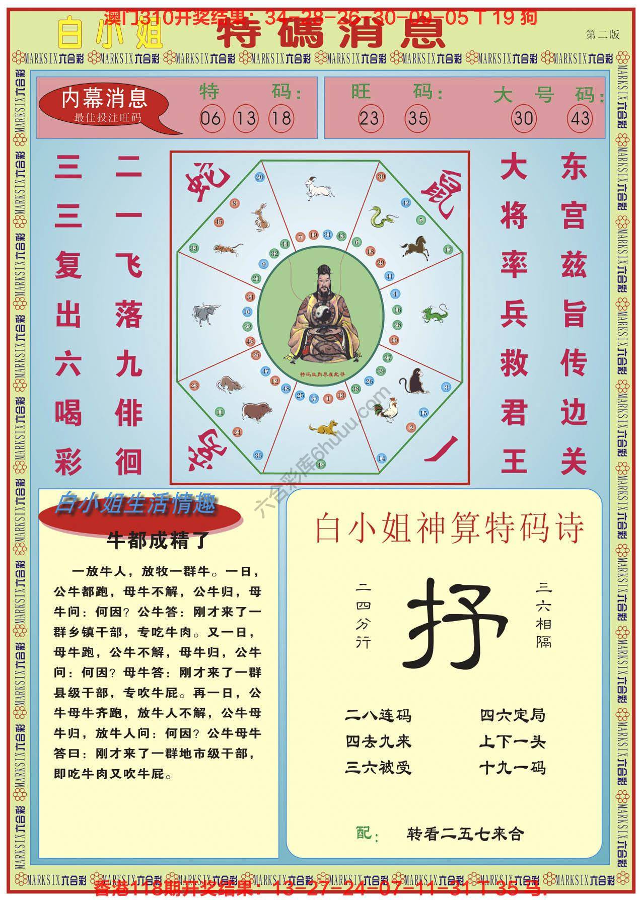 白小姐特码消息