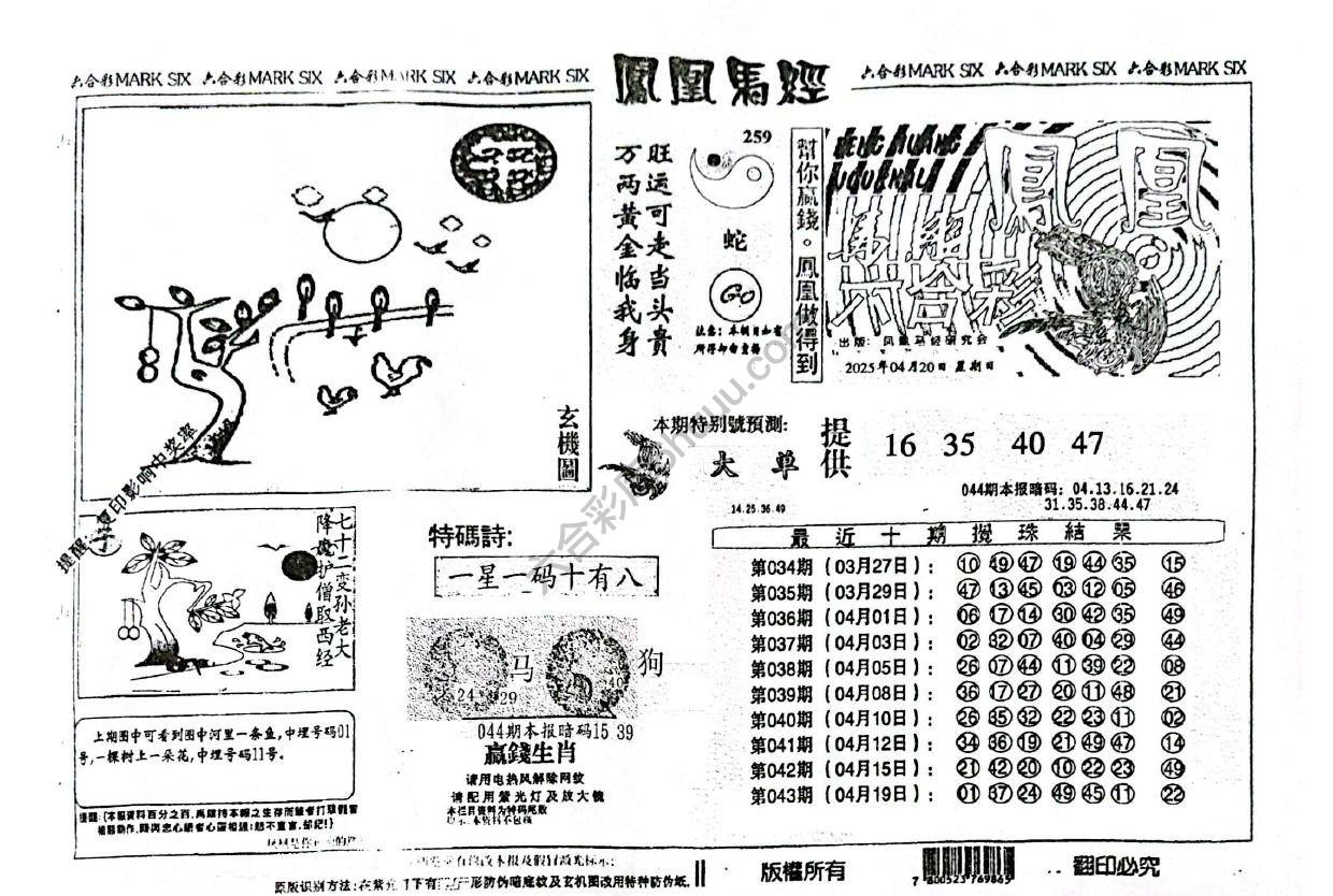 凤凰马经