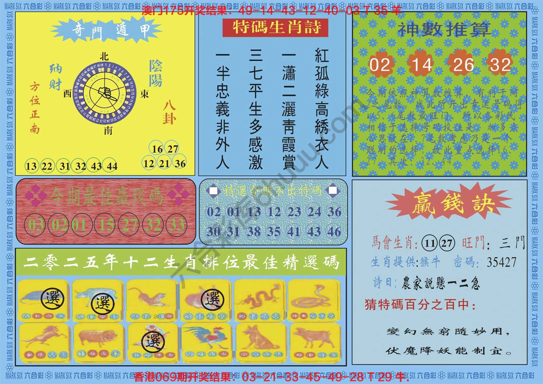 黄大仙灵码