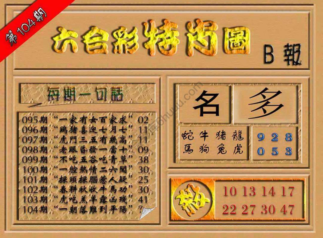 六合彩特肖图