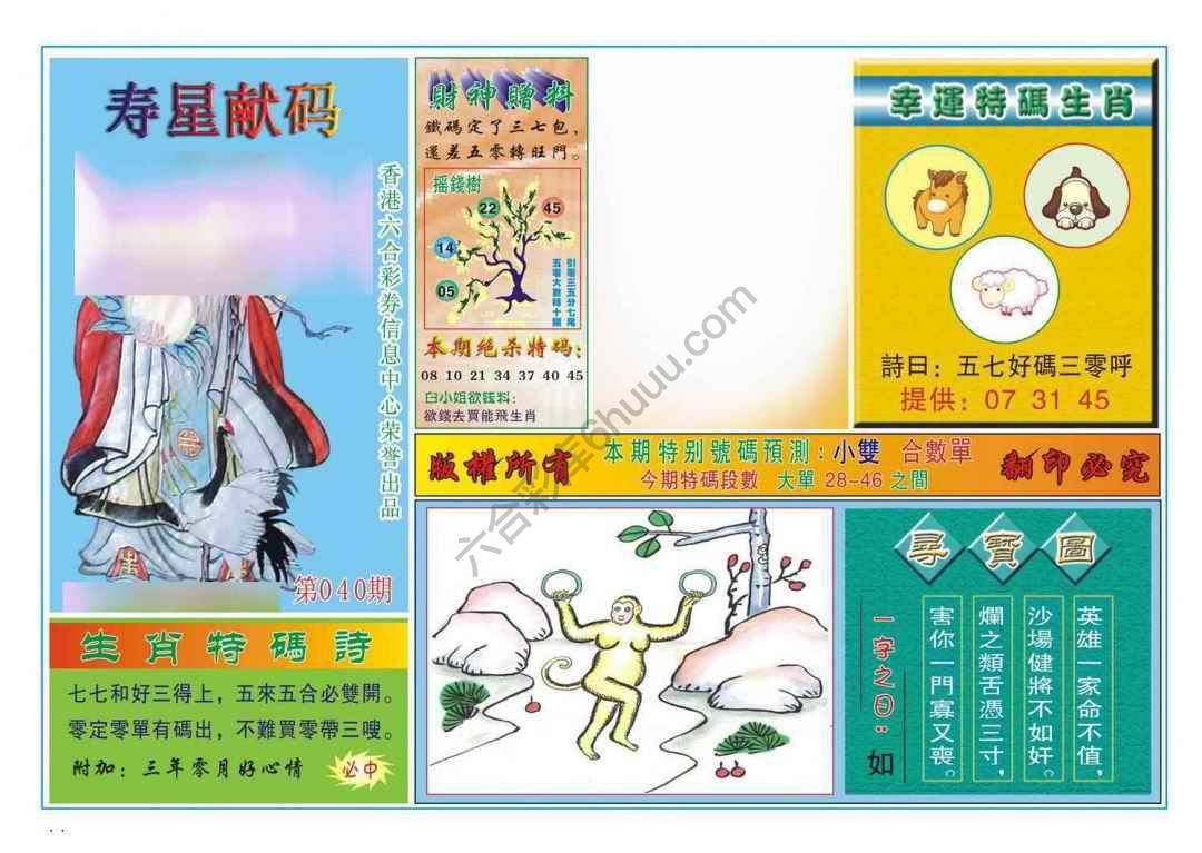寿星献码
